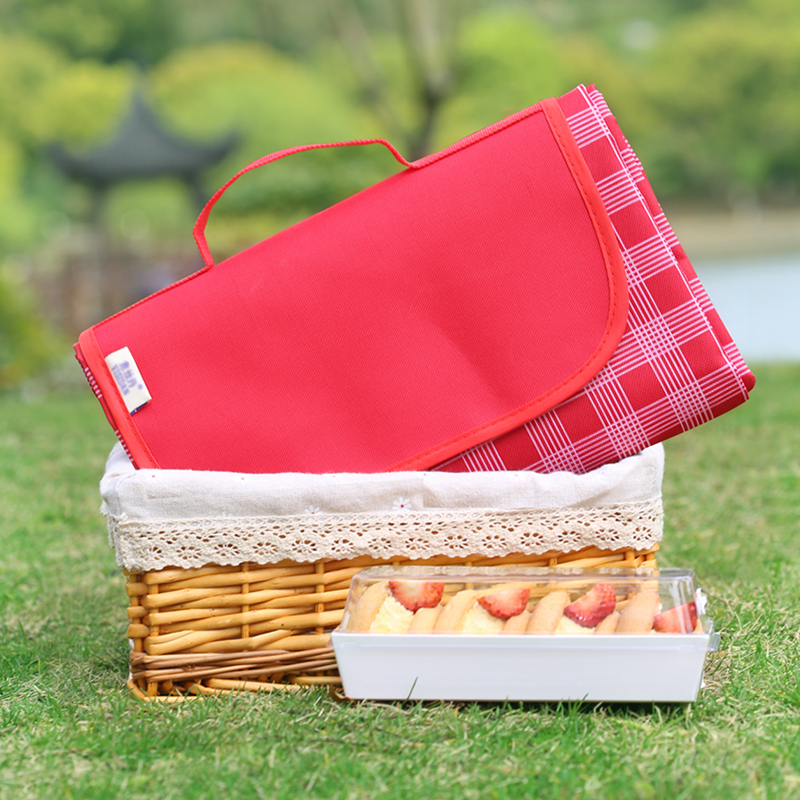 野餐垫户外便携折叠超轻野餐毯网红拍照防潮垫超大格子踏青野餐布黄