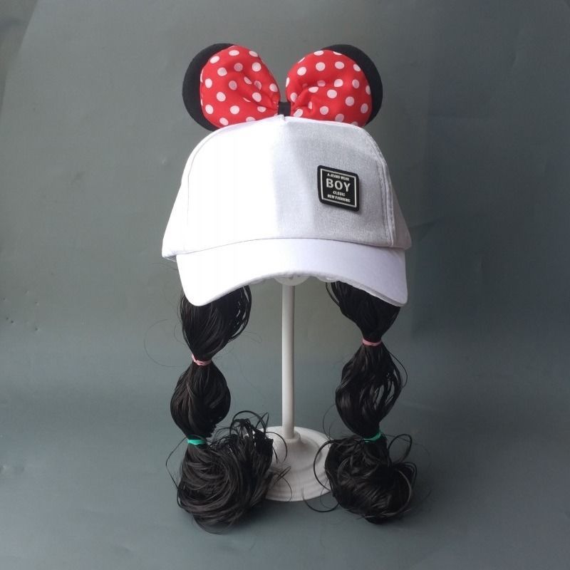 婴儿帽子春秋夏1 2 3 4岁棒球帽女孩女宝宝帽子鸭舌帽春秋假发帽白 大米奇棒球长发1岁半 5岁 头围47 52cm 报价 参数 图片 视频 怎么样 问答 苏宁易购