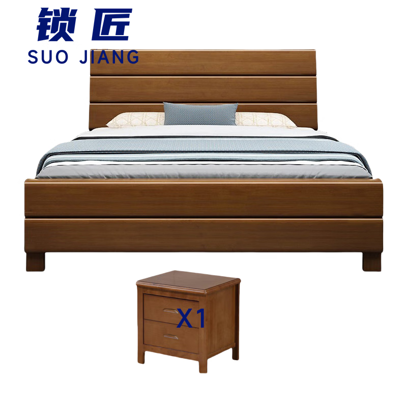 锁匠 床+床头柜 1000*2000*450mm套高清大图