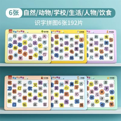 宝宝幼儿早教识字拼图汉字认字认知卡片3-4到6岁儿童进阶益智玩具 【幼儿识字拼图】共6张/192字