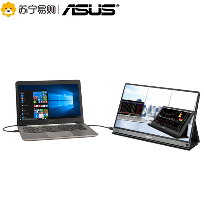 华硕显示器 MB16AC 15.6英寸 IPS 全高清 纤薄窄边框 便携显示器 低蓝光不闪屏