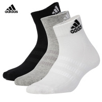 adidas阿迪达斯男女运动风袜子到脚踝三双装