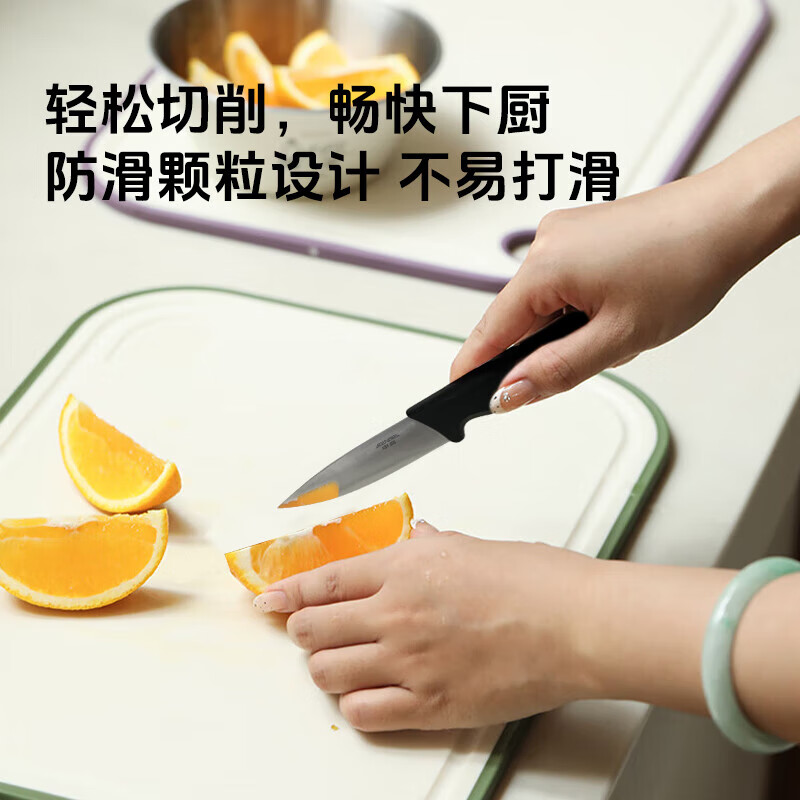 申魔不锈钢砧板双面切菜板加厚案板厨房家用切菜剁骨菜板 砧板刀具三件套 SC22K18高清大图