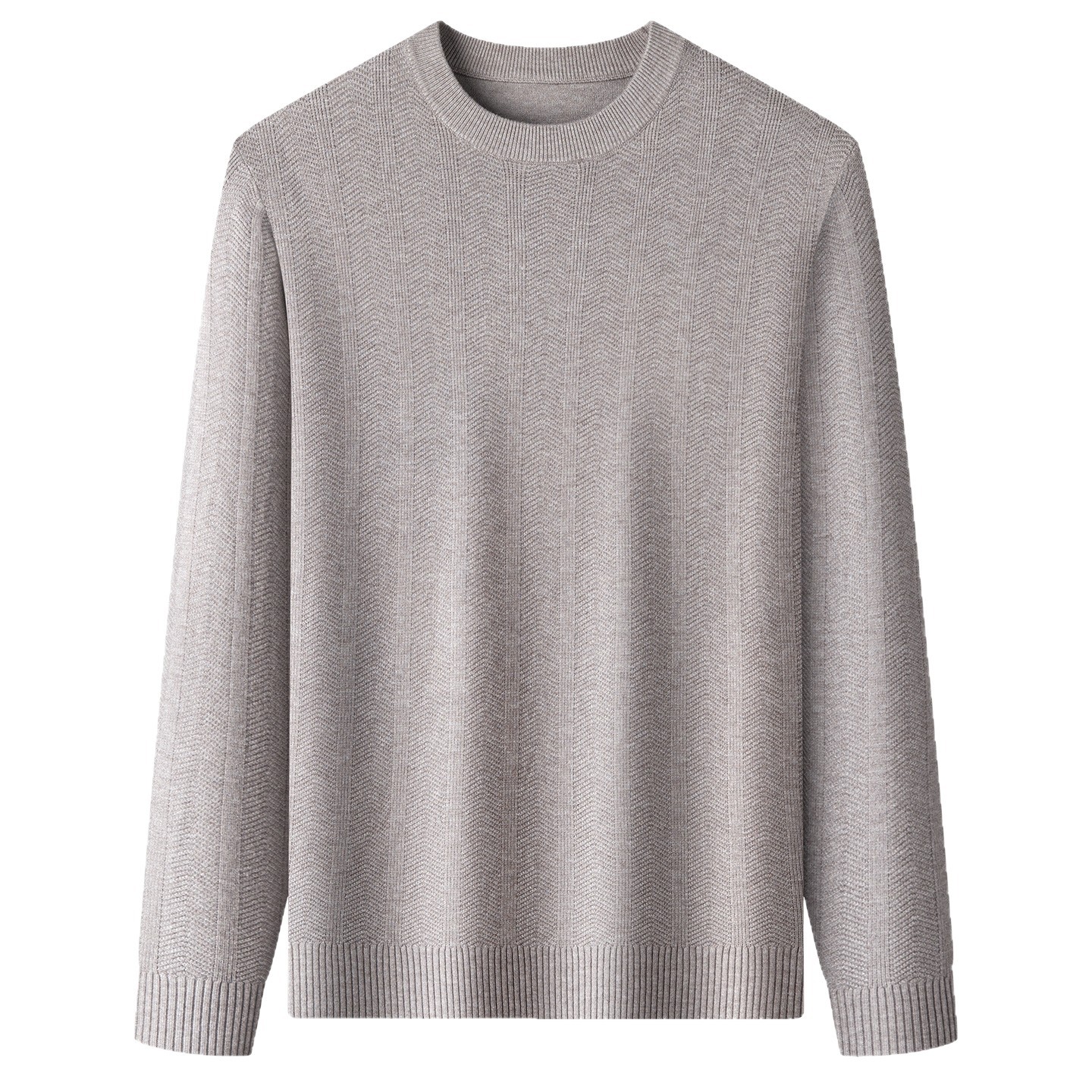 男士毛衣2025秋季新款中年长袖圆领休闲提花打底针织衫男高清大图