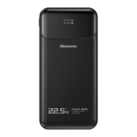 纽曼（Newmine）AL21 自带线22.5W快充移动电源18W双向快充迷你充电宝小巧轻薄LED数显多口输出 黑色
