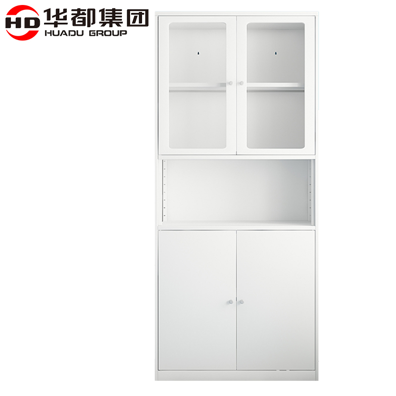 华都HDBL-803B 雅白800宽中空书柜华都书柜书架钢制资料档案柜展示柜铁皮柜落地靠墙家用收纳置物架阳台高清大图