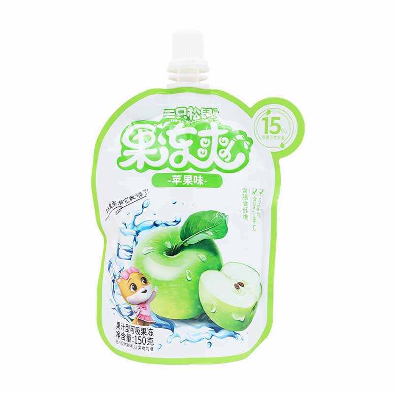 三只松鼠果冻爽青苹果味可吸吸果汁饮料果冻爽苹果味150g*10袋高清大图