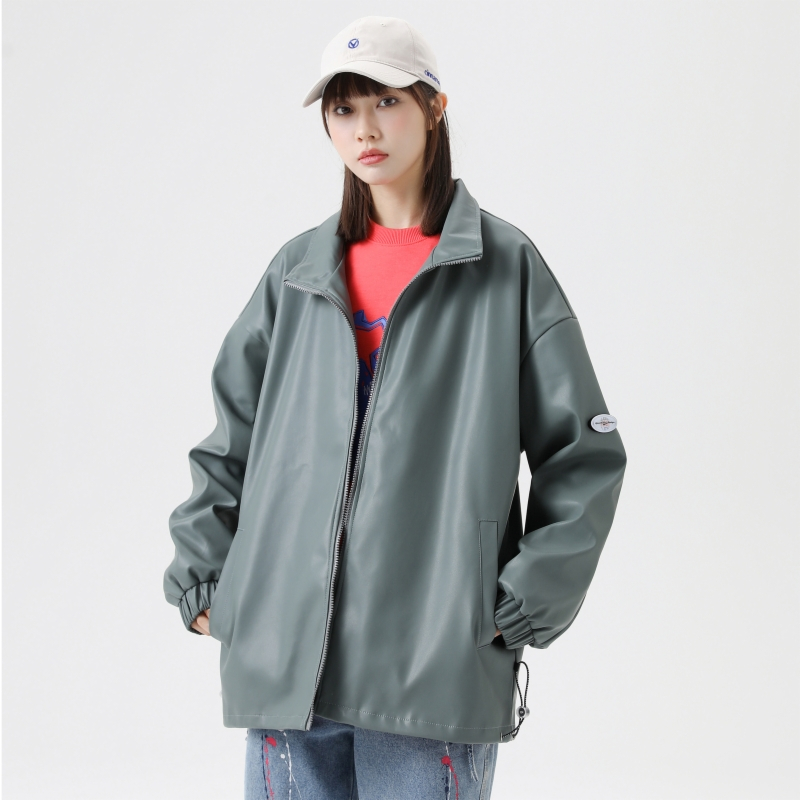 DEBRAND情侣款皮衣外套女ins潮韩版机车痞帅春秋时尚百搭外穿上衣