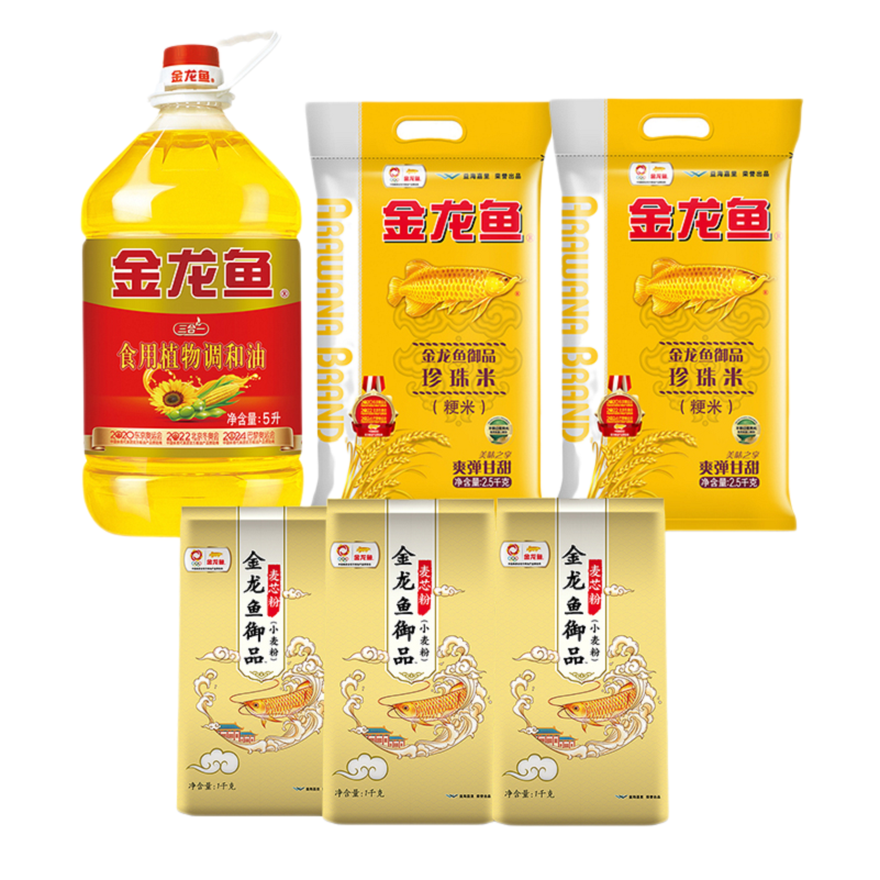 金龙鱼5L+8KG油米面组合装高清大图