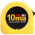 得力(deli)10m锁定功能钢卷尺 木工尺装修测量尺子 办公用品 8210 黄 单位：个