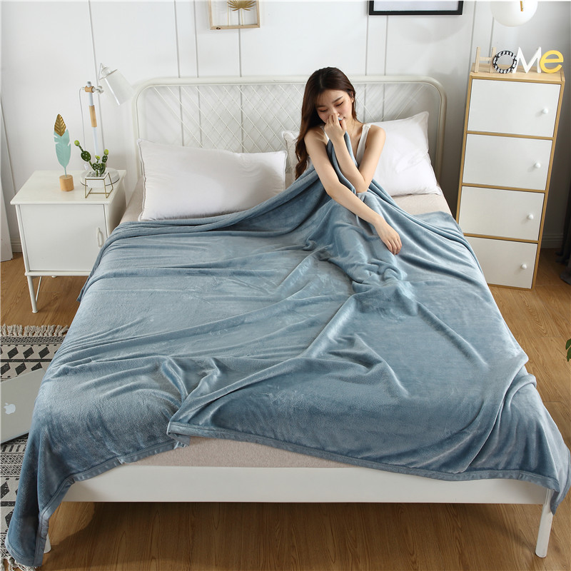 280g/㎡法兰绒金貂绒纯色空调毯200*230cm