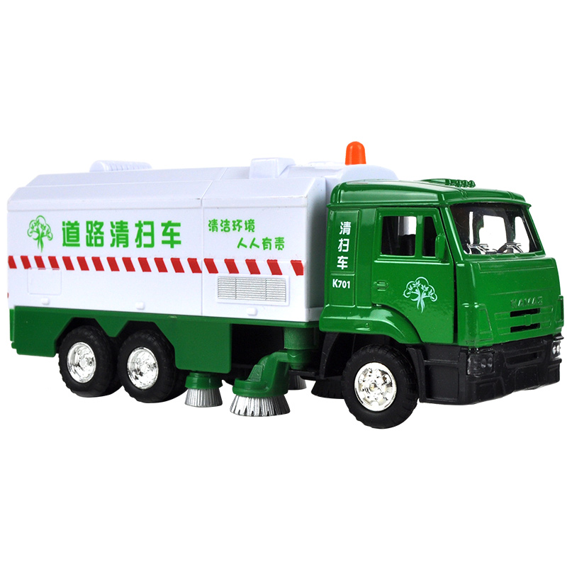 邮政车模型儿童玩具车合金消防车油罐汽车洒水车垃圾车扫地车警车 警佣集装箱金属车头-盒装高清大图