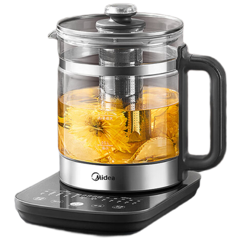 美的养生壶1.8L全自动大容量玻璃加热恒温煮茶壶养生壶 MK-YS18P305