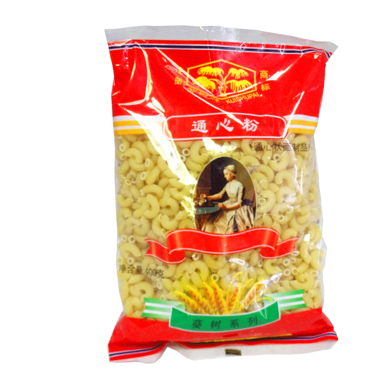 葵树牌大通心粉400g袋装意粉通心粉速食拌面家用儿童弯纹意面