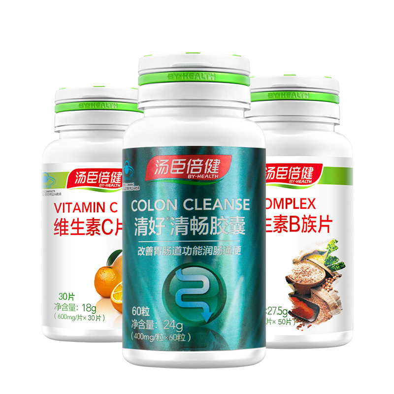 汤臣倍健(BY-HEALTH) 瓶装 清好清畅胶囊400mg/粒*60粒送vb50片+VC30片膳食营养补充剂24g/瓶