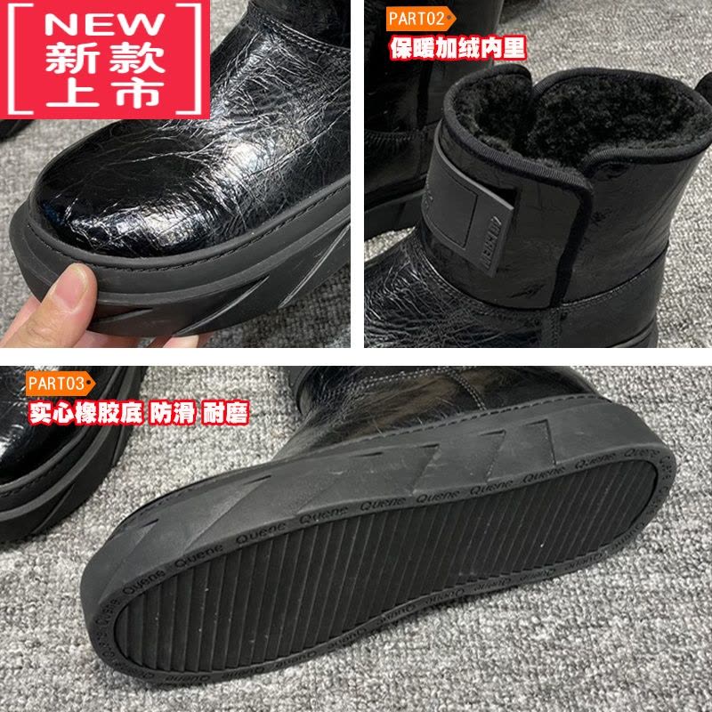 可莉允女童雪地靴2022秋冬季新款加绒保暖儿童短靴中大童防滑百搭大棉鞋图片