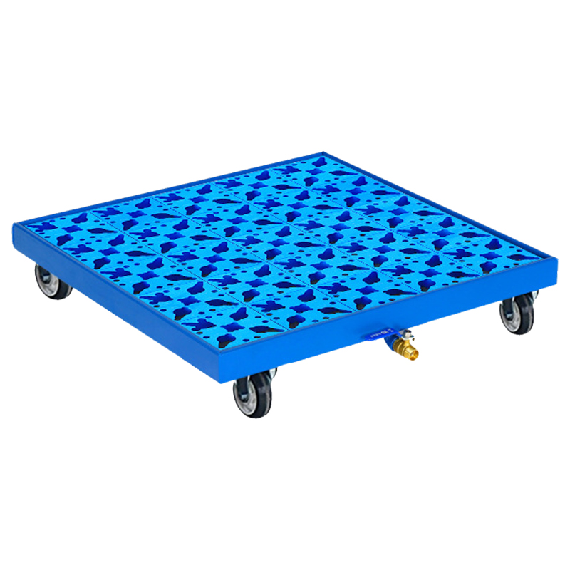 臻远ZY-TP-152钢制防渗漏托盘废机油桶托盘 带轮单桶款+过滤网格