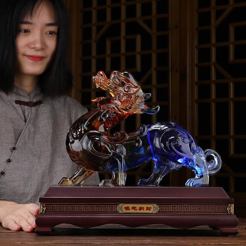 美帮汇琉璃玉貔貅摆件客厅家居酒柜房间装饰品貔恘高清大图