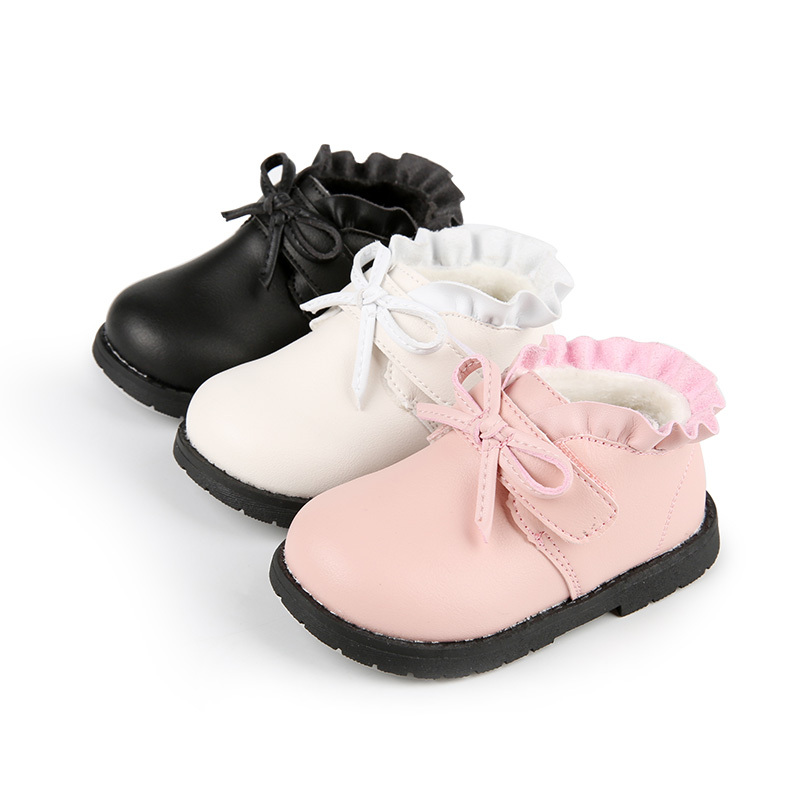 菲尼尔女童棉鞋儿童小公主鞋子女孩黑色保暖童鞋135岁女宝宝学步鞋冬