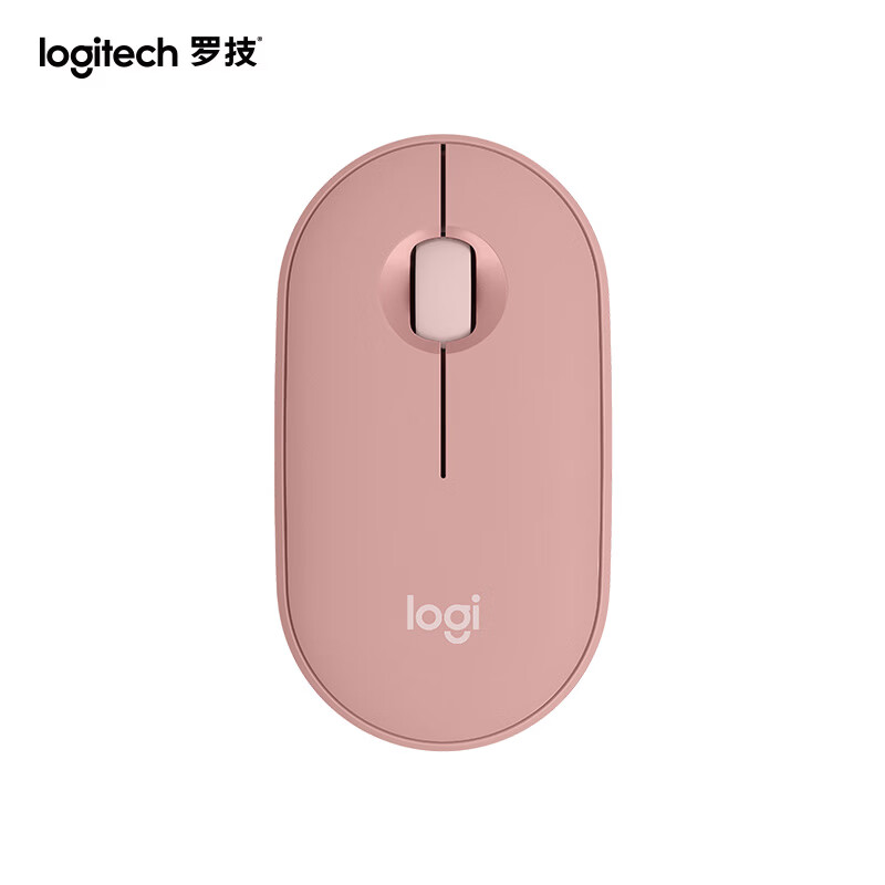 罗技(Logitech)PEBBLE2.0 蓝牙无线鼠标 办公鹅卵石便携 三屏切换 升级Pebble2代 粉色