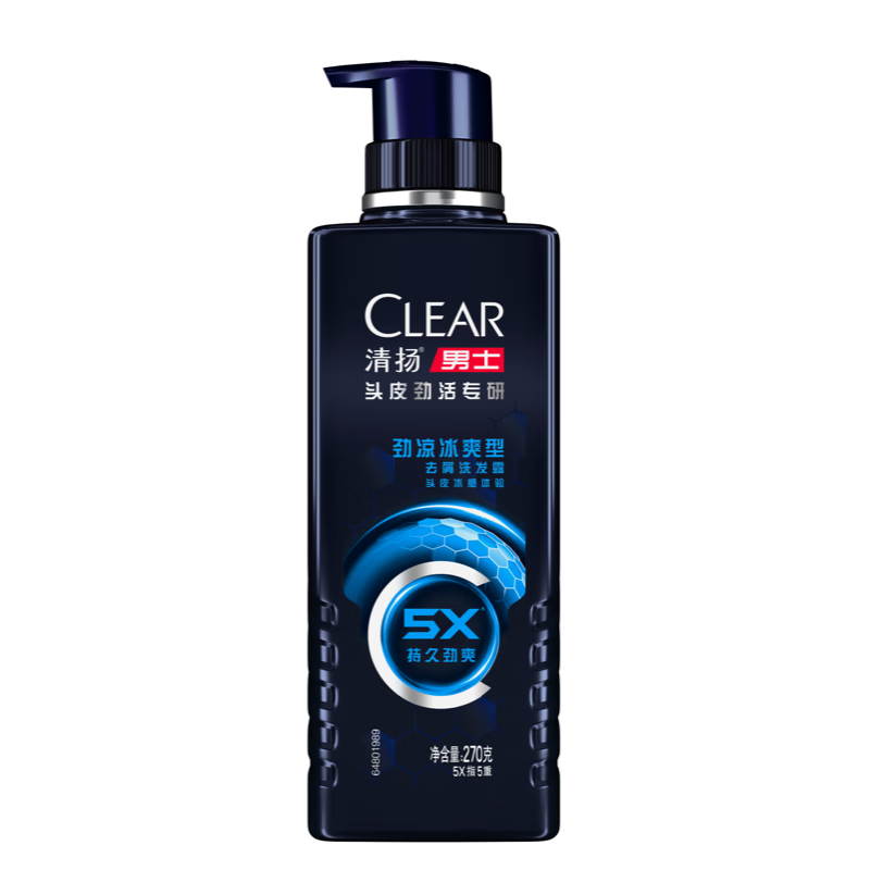 CLEAR清扬男士头皮劲活专研劲凉冰爽型去屑洗发露 270g