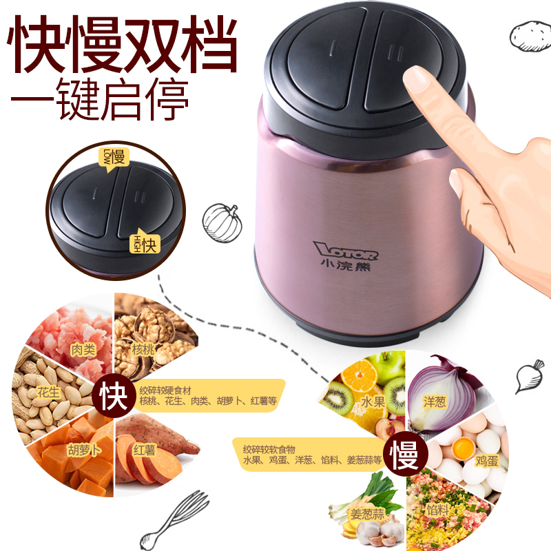 小浣熊绞肉机家用电动不锈钢多功能大容量打蒜菜肉馅剁辣椒机小型