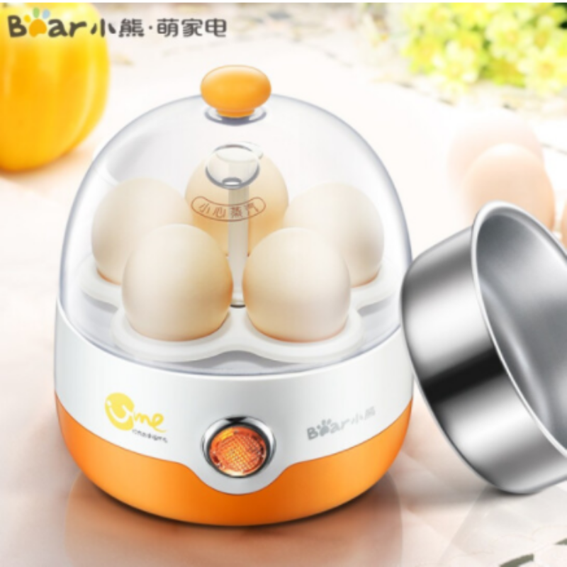 小熊(bear)煮蛋器自动断电家用迷你蒸蛋器 ZDQ-2201 橙色
