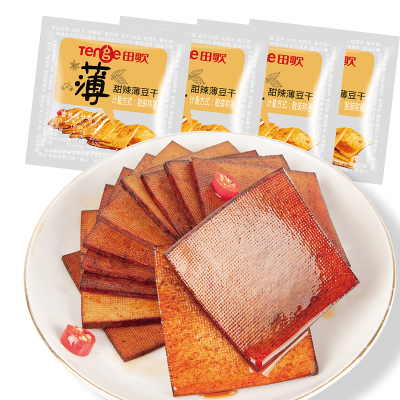 田歌甜辣薄豆干158g小包装小零食豆腐干休闲小吃