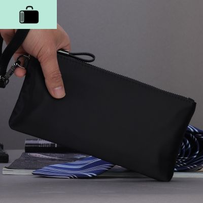 男士手包手拿包手抓包手腕包拎牛津布帆布信封手机包长款钱包拉链NEWLAKE 黑色无标