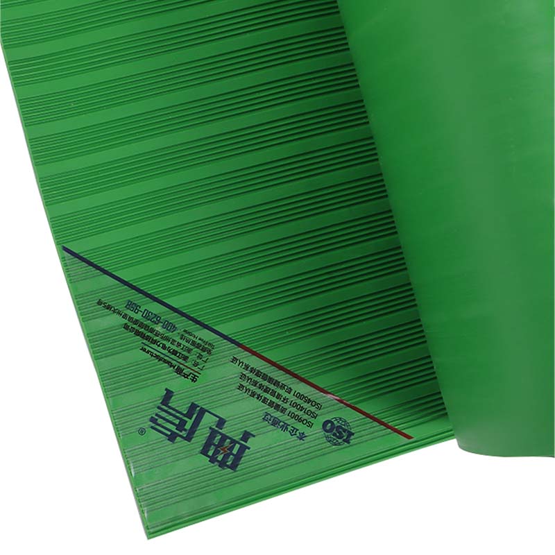 典虎 绝缘胶垫 绿色条纹 6kv 5米*1米*3mm 卷高清大图