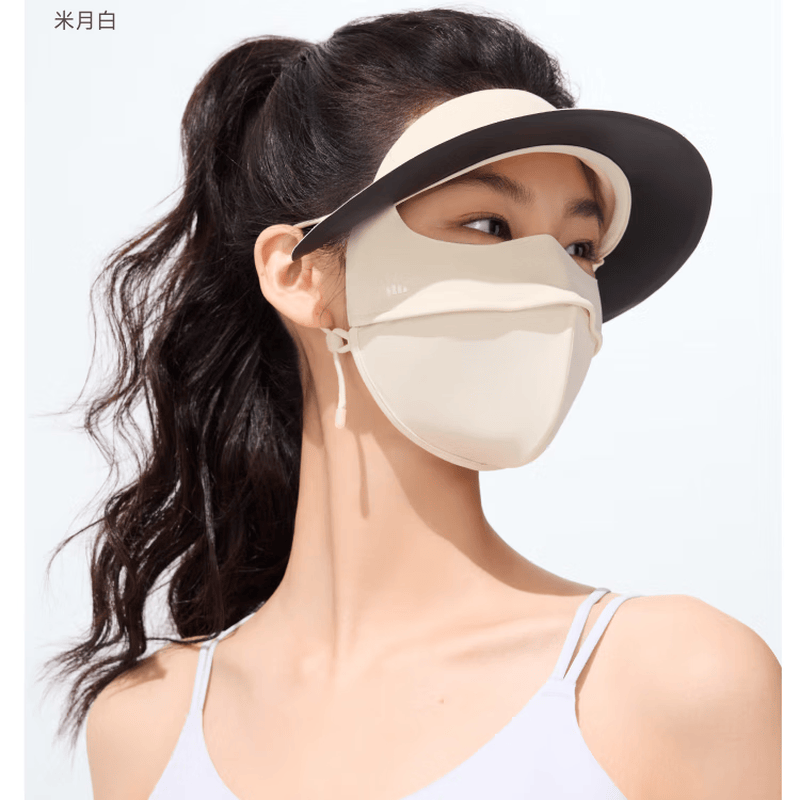 蕉下 脸基尼防晒面罩全脸防晒口罩防紫外线冰丝遮阳脸罩春夏面罩 石墨灰 AL333[升级款帽子口罩一体] 1个高清大图