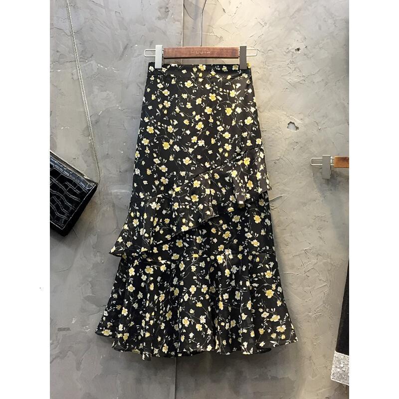 包臀时尚高腰港味ins超火的鱼尾裙半身裙夏女2018新款中长款2758花色