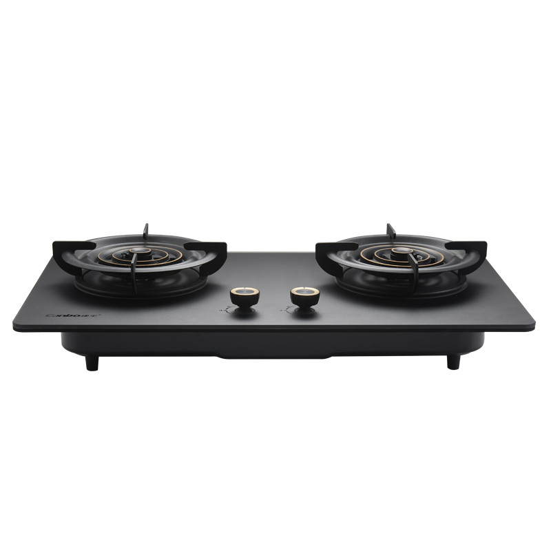 康宝燃气灶(液化气) 家用聚能三环火5.0KW 嵌入式台式两用灶具 黑色磨砂闪金钢化玻璃面板灶具JZY-Q250-Y5