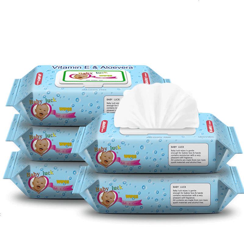 湿巾 婴儿宝宝手口专用100抽带盖新生儿湿纸巾防红pp母婴用品包图片
