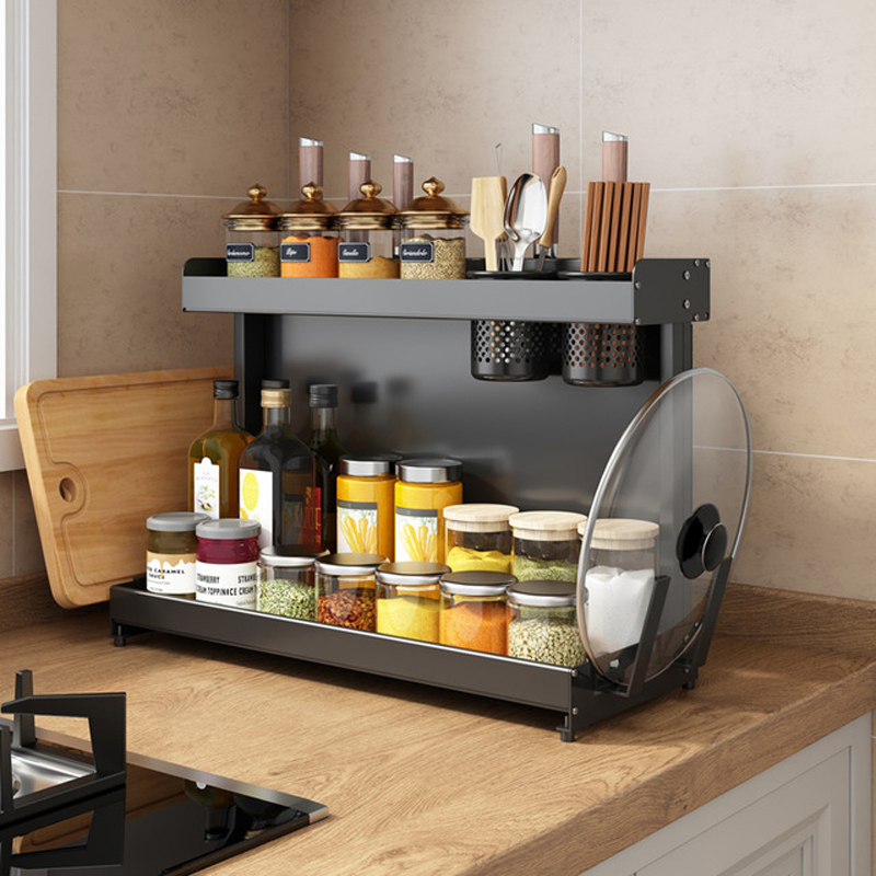 置物架多层太空铝厨具架厨房锅盖架菜板砧板架刀架调料架厨房多功能