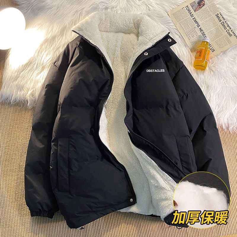 DEBRAND棉服女冬季加绒加厚2021新款韩版洋气百搭羊毛绒棉衣外套