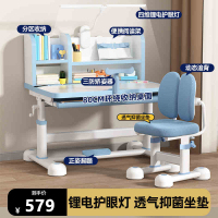 布欧格儿童学习桌书桌小学生家用 畅销款 豪华蓝：手摇升降/矫姿器/阅读架/台灯