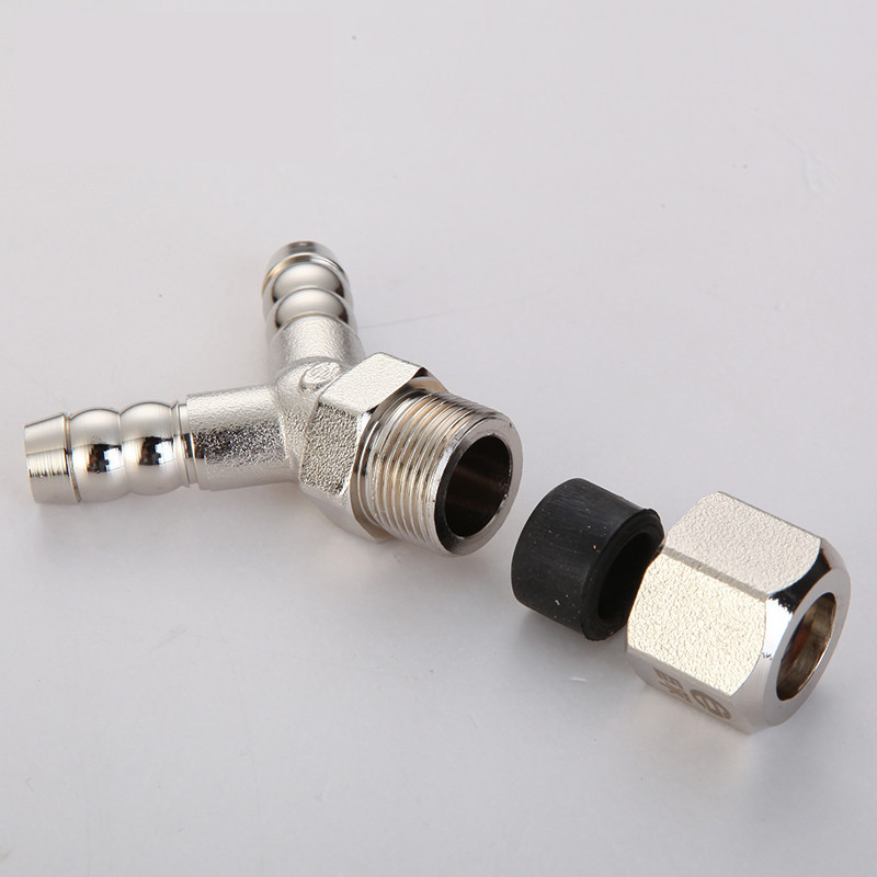 三通两路接头皮管接口尖咀煤气天然气弹痕燃气软管 4分内丝宝塔接头