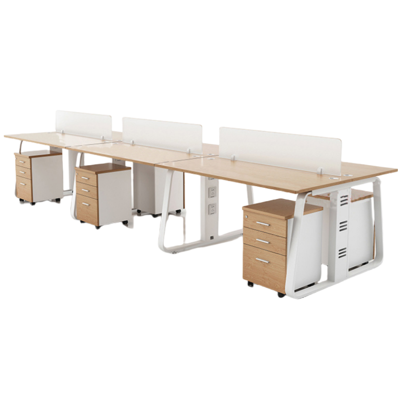 烁恒职员桌六人位+柜套高清大图