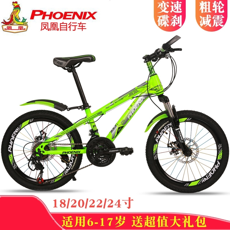 凤凰(PHOENIX) 儿童自行车18_20_22_24寸男孩女孩学生变速山地车双碟刹减震