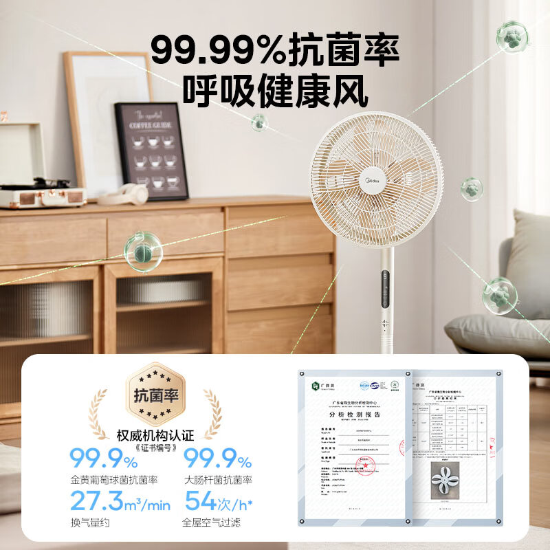 美的(Midea)落地扇幸运草安睡电风扇家用智能变频一级能效风 卧室客厅轻音桌面电风扇 SDI35TLY ZH高清大图