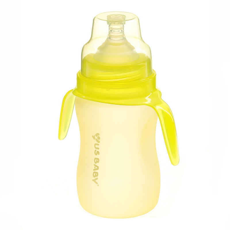 优生真母感硅胶特护玻璃手把吸管奶瓶宽口240ml-U10515