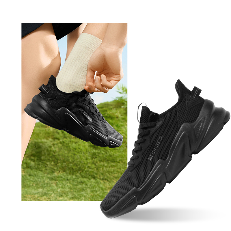 361°男鞋运动鞋新款男复古文化鞋 曜石黑 41码