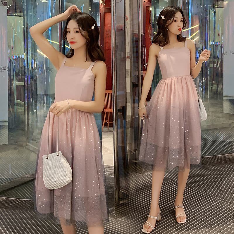 迪鲁奥(DILUAO)孕妇裙子夏装时尚中长款无袖背心裙外出夏装吊带仙女裙孕妇连衣裙 图片色图片