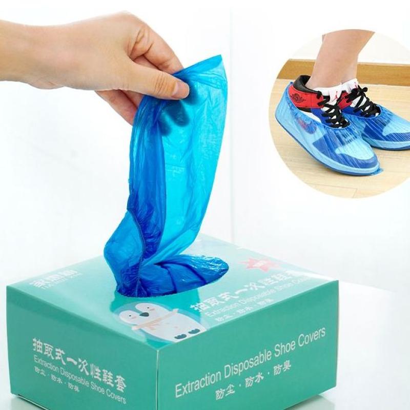 一次性鞋套家用家用加厚室内防水耐磨防滑机房学-塑料袋装;【400个装】高清大图