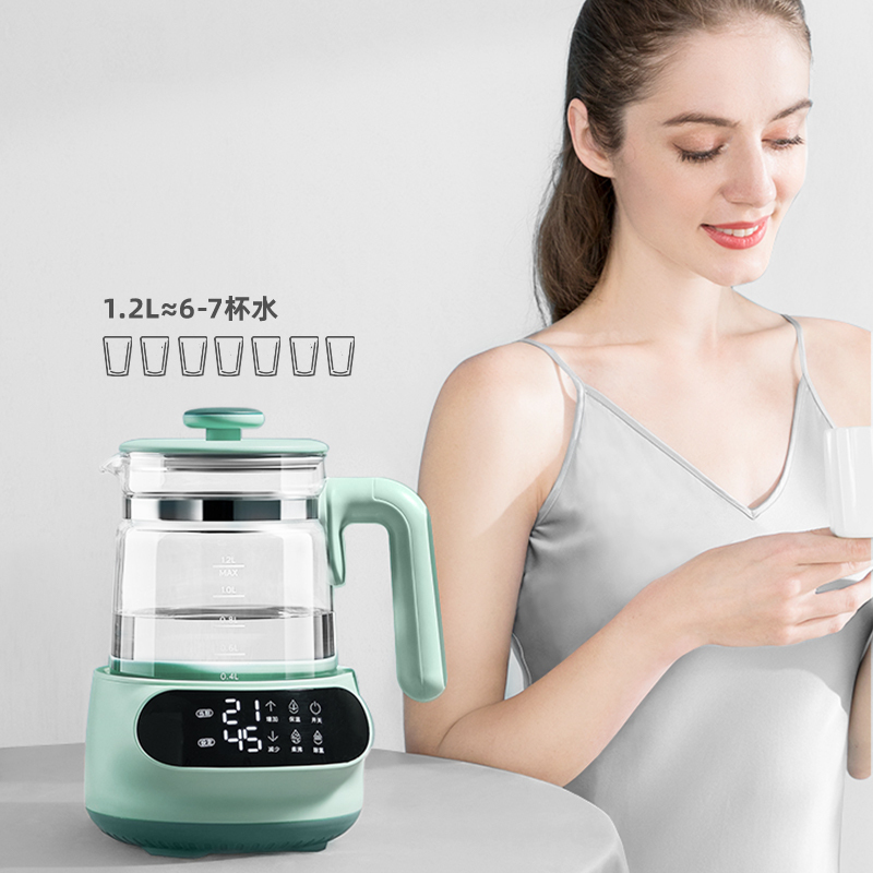 babycare 恒温热水壶调奶器婴儿冲奶粉保温恒温水壶温奶暖奶热奶器 辛德白
