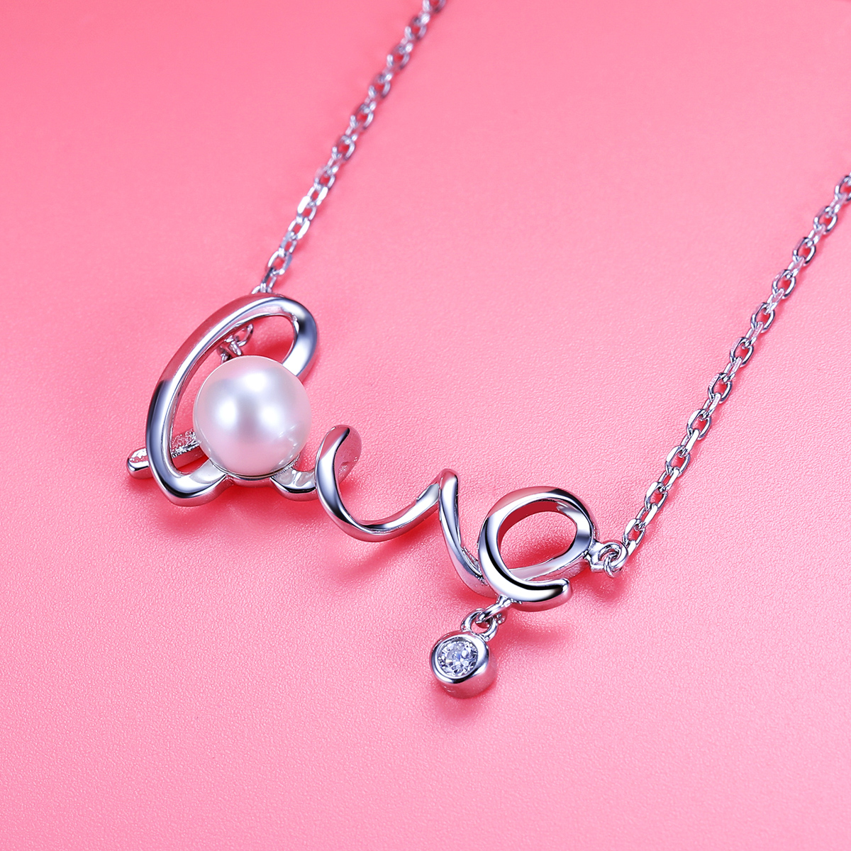 佰色传情(brir) s925银项链love淡水珍珠银项链送女友 参数