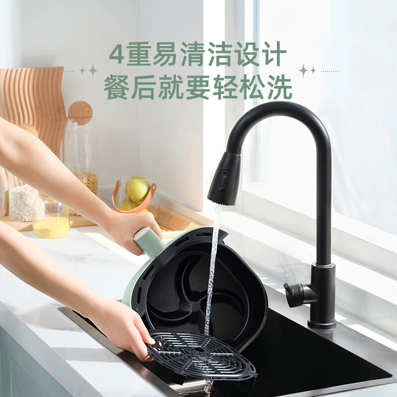 飞利浦HD9100/50空气炸锅家用无油多功能电炸锅海星底盘减少90%油脂一机多用375*260*292mm高清大图