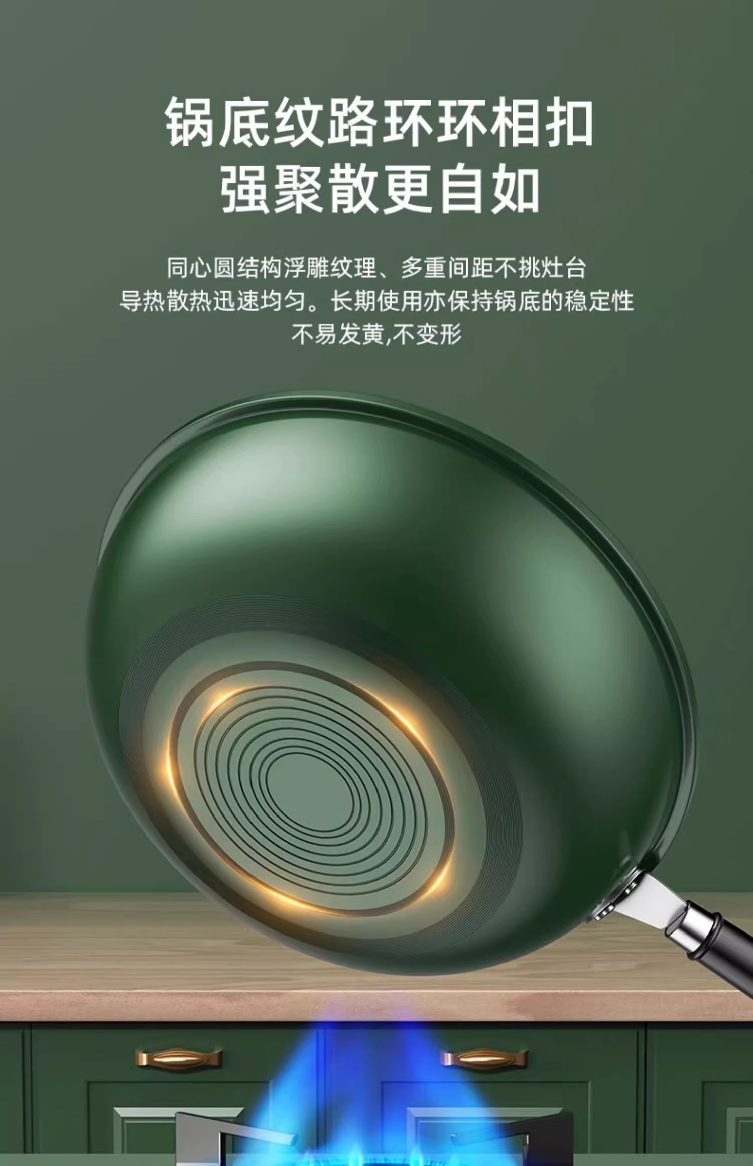 [补贴10%]麦饭石炒锅不粘锅电磁炉燃气灶专用加厚平底家用炒菜锅煤气灶适用高清大图