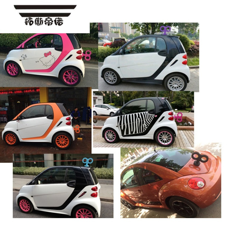 mini改装汽车发条 明黄色 小猫耳朵